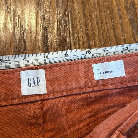 Gap orange carpenter crop jeans size 6 - Picture 4 of 11